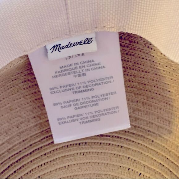 Madewell Packable Straw Hat Stretch Black Hatband S/M Gorgeous - Picture 6 of 6
